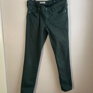 AG Adriano Goldschmied The Stilt Cigarette Jeans 29R Green Stretch Made in USA
